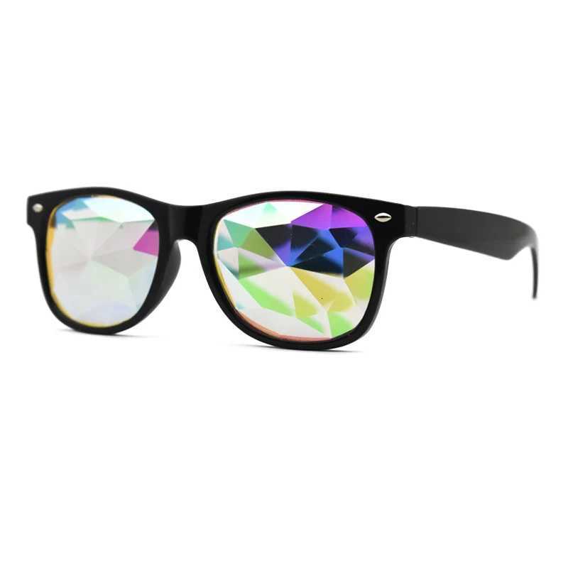 Classic Square Party Sunglasses Women Men Fashion EDM Light Diffraction Futuristic Rave Festival Sun Glasses Psychedelic PrismW251023