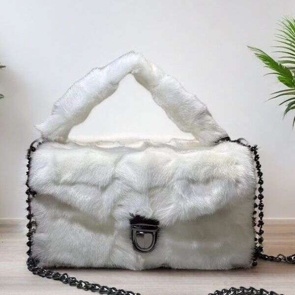 toteBag Shoulder bag ROSE NOIRE Real Fur Mink Women S Handbag Crossbody Versatile Stylish Bag