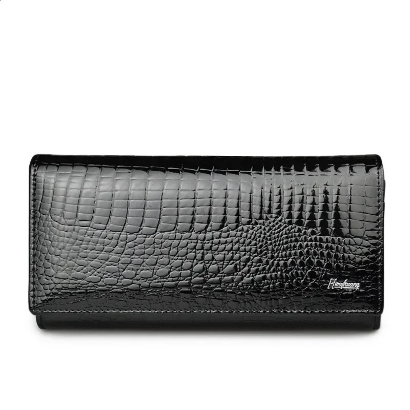 HH Alligator Womens Wallets Genuine Leather Ladies Clutch Coin Purses Hasp Patent Female Long Wallet251023
