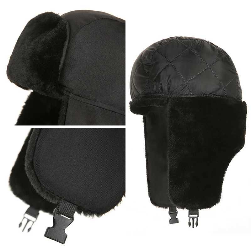 Mens Winter Trapper Trooper Earflap Warm Russian Waterproof Ski Hat Bber Russian Warm Ear Protectors HatsW251023