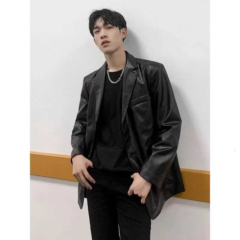 Street Trendy Loose Motorcycle Suit Leather for Mens Handsome Highend Pilot PU Leather Jacket W251023