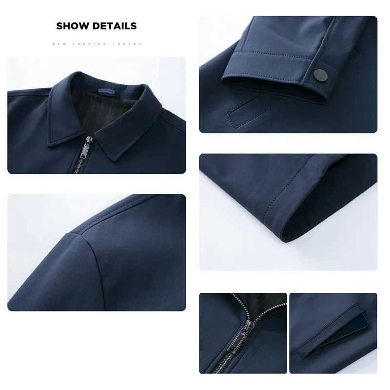 BROWON Brand Coat Men Jacket 2025 Autumn New Fashion TurnDown Collar Jacket Men Casual Business Solid Color Outwear Mens Jacket W251023