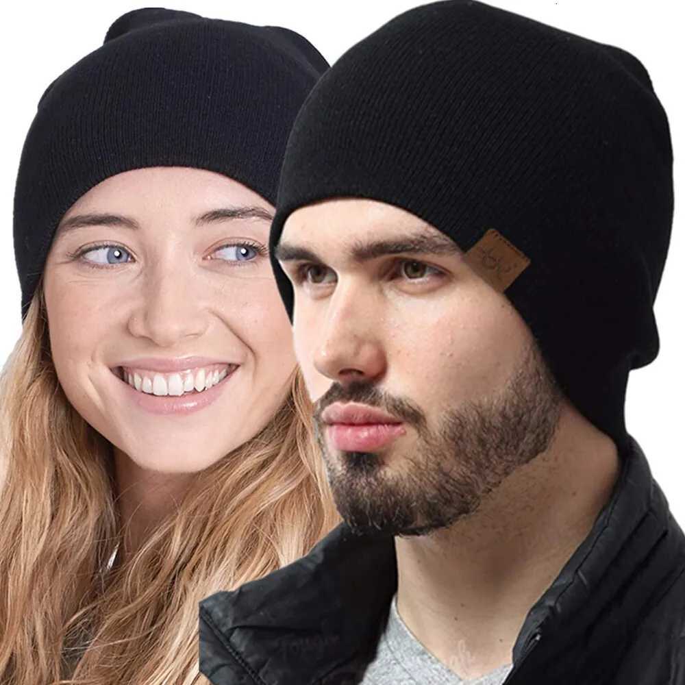 New Unisex Slouchy Winter Hats Knitted For Men And Women Beanie Cap Outdoor Add Fur Ing Warm Beanie Cap Casual Label Sports HatsXJ251023