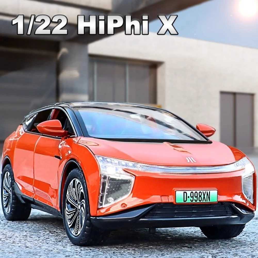 122 HiPhi X Z4 Toy Car Model Diecast Metal Sound Light Pull Back Doors Opened Miniature Vehicle Models Presents for BoysT251023