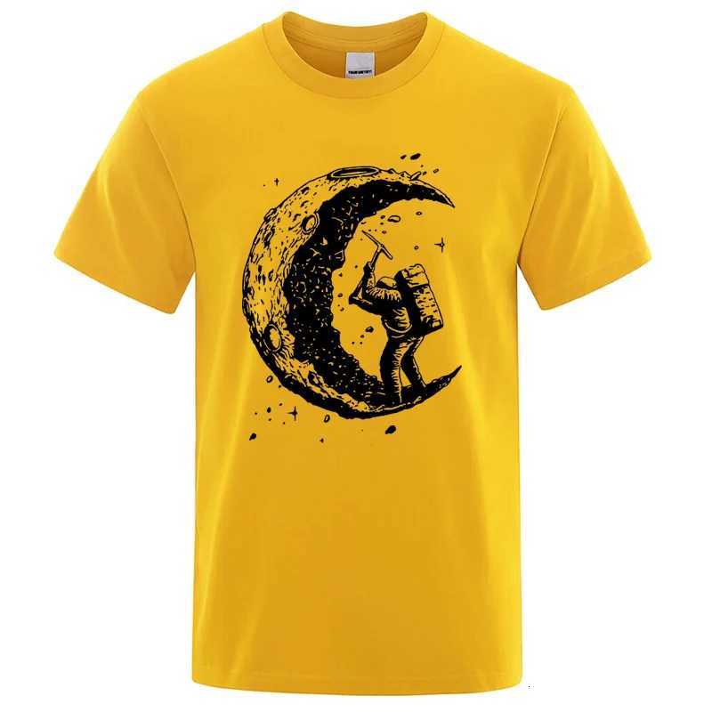Mens High Quality 100 Cotton Moon Print Casual Summer Cool Short Sleeve Men Tshirt Loose tshirt Male Tee Shirts Male Tee TopsXJ251023