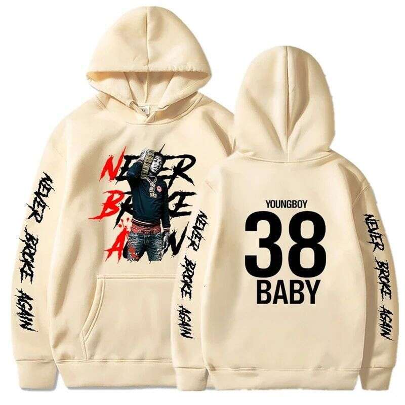 Hoodie fashionable YoungBoy pattern print autumn and winter men's long sleeved jacket European size