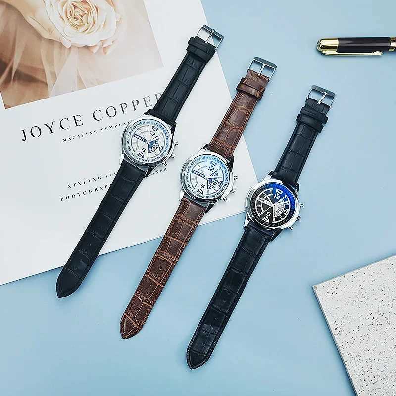 Fashion Mens Watch Luxury Leather Band Quartz Wrist Business Watch Simple and Stylish Dress Wristwatch Men Clock Sport WatchesL251023
