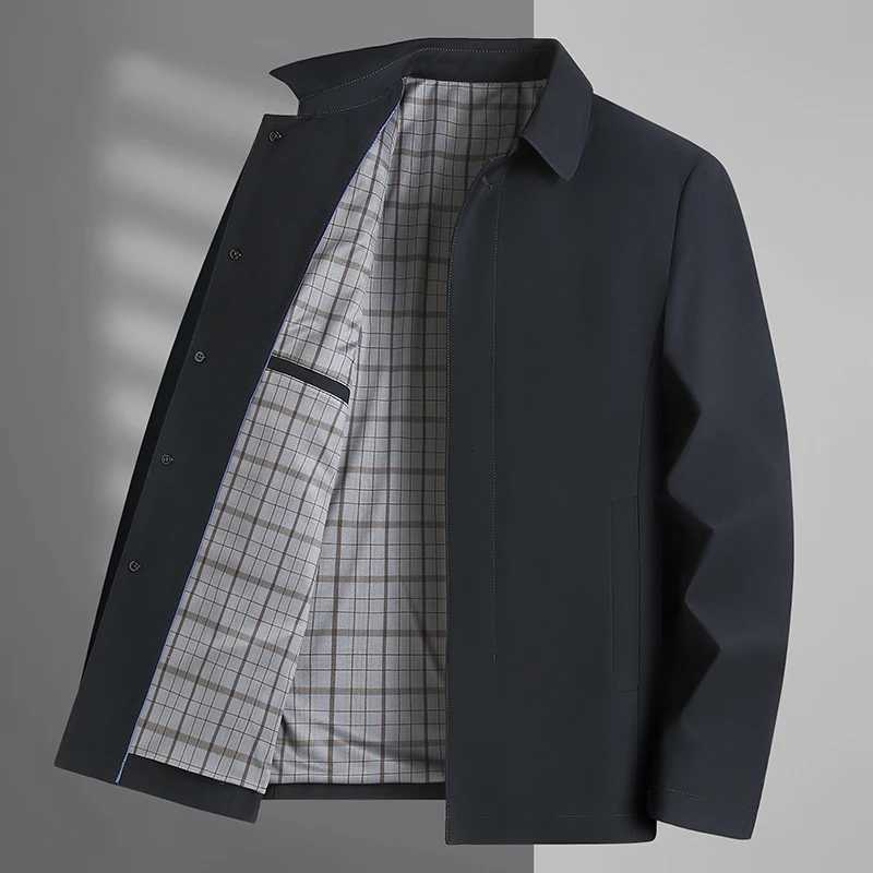 Handsome Middleaged Mens Casual Executive Coat Spring Autumn Fashion Business Jacket with Buttons M4XL 2024 Style W251023