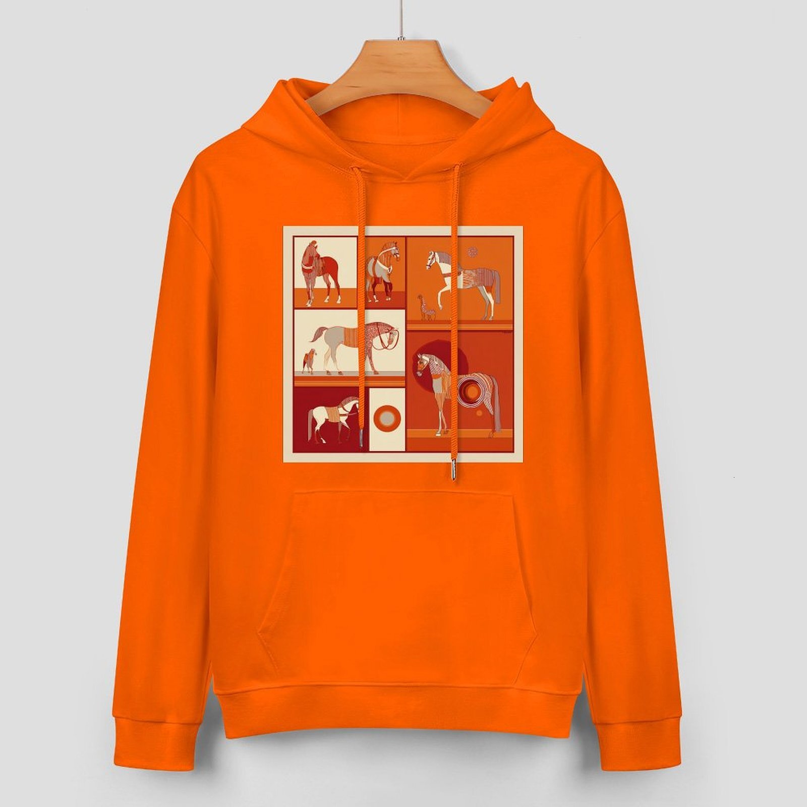 H Designer Fall Winter Hoodie Luxury Horse Print Design Unisex Long Sleeve Streetwear Hip Hop Oversized Fit Hoodie Men's Fashion Apparel H24