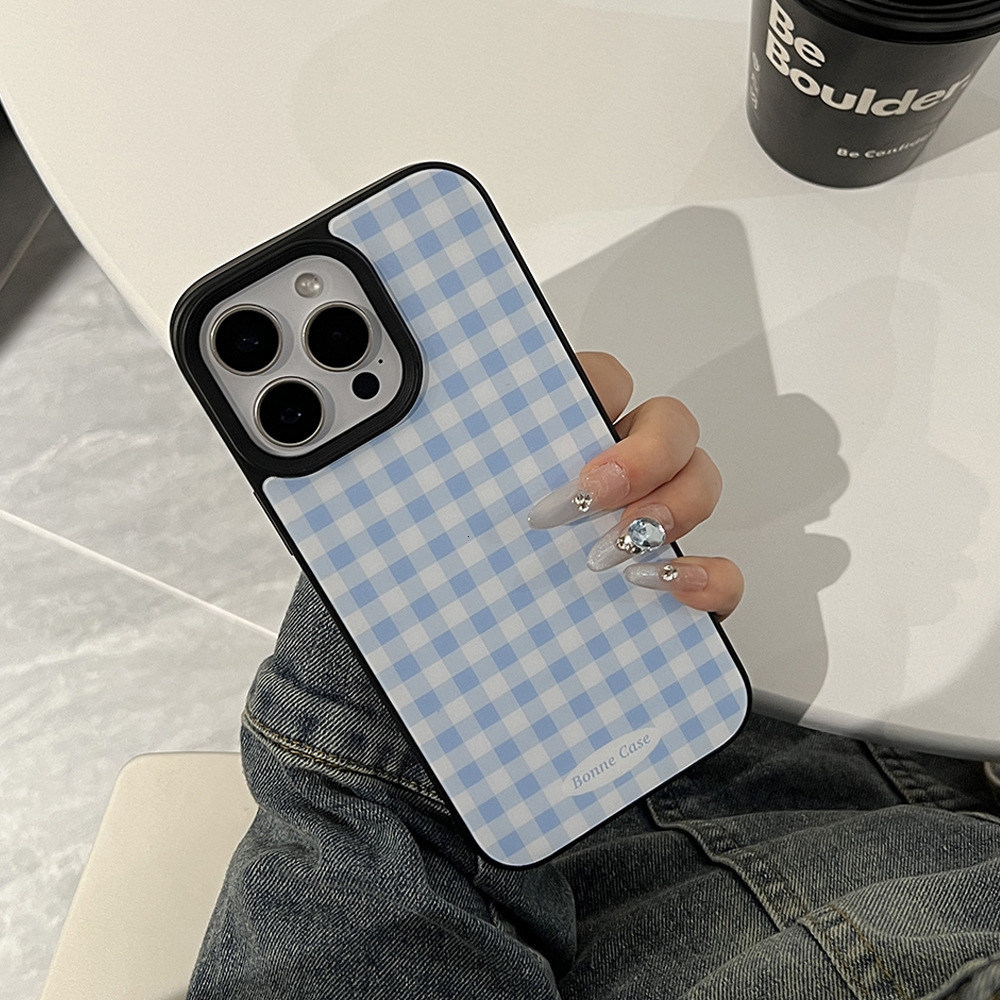 Gingham Fruit Stand, Compatible with Apple iPhone 17 Pro Max / Plaid, Checkered, Unique, Cute, Trendy Phone Case - Protective Black Bumper