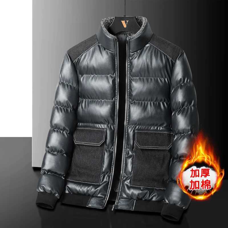 2024 AutumnWinter New Mens Cowboy Coat Mens Youth Collar Jacket Men Single row Concealed Buckle Casual top big size W251023