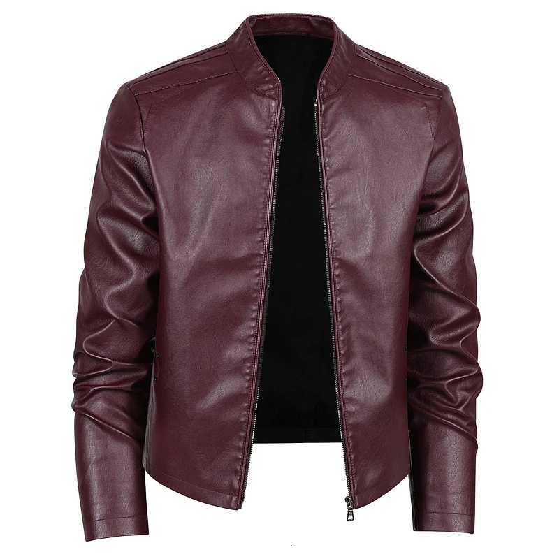 PU Leather Jackets Mens Business Fit Brand Slim Men Casual Biker Zipper Motorcycle Leather Jackets Male New Mens Leather Jacket W251023