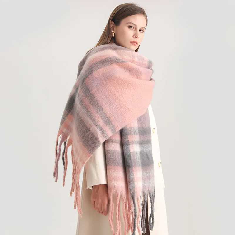 Korean Winter Imitation Cashmere Scarf Student Neck Thick Warm Shawl Men Women Popular Tassel Scarves Bufanda Blanket Thickening J251113