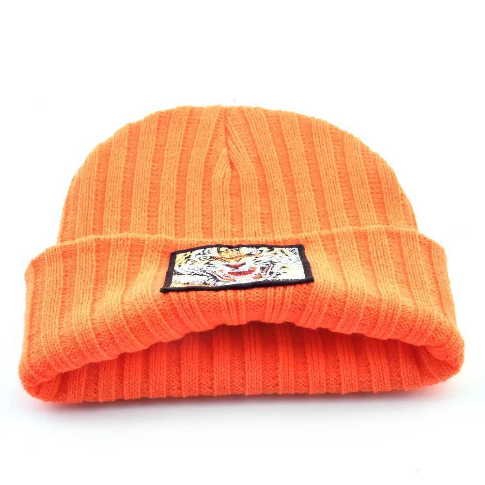 New Fashion Knitted Beanie Hats With broidery Tiger Patch Hip Hop Sklies Beanies Men Wen Winter Knit Solid Color Ski HatW251023