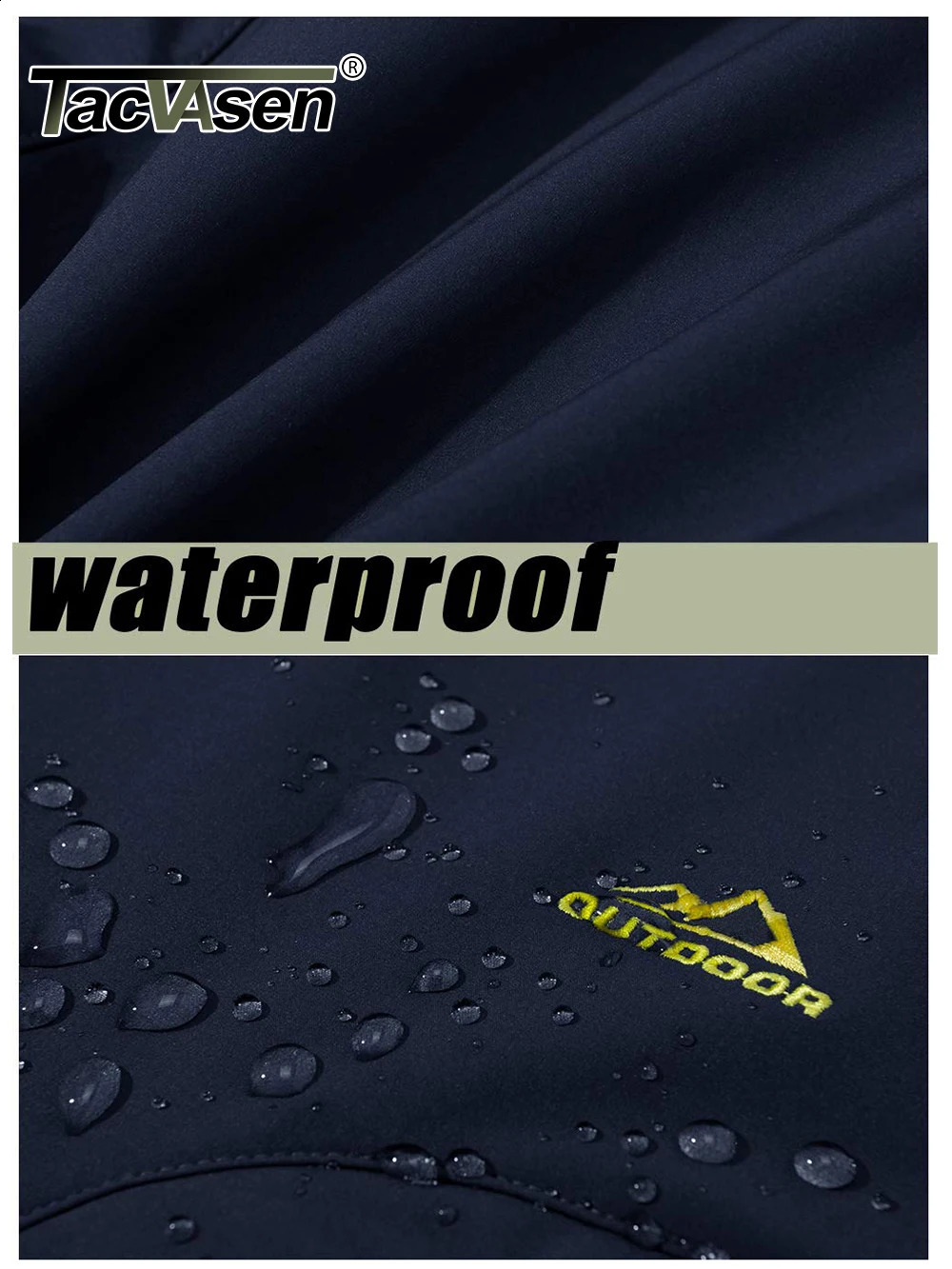 TACVASEN Winter Thermal Fleece Lined Pants Mens Waterproof Climbing Multipockets Windproof Hiking Outdoor Warm Trousers 251023