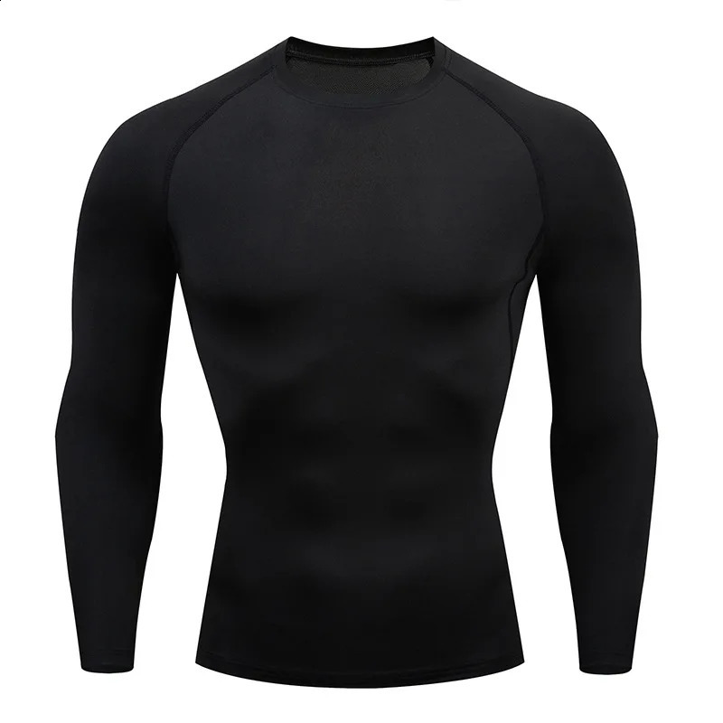 Spine Print Long Sleeve Compression Shirt for Men Athletic Quick Dry Tshirts Gym Workout Running Tees Tops Baselayer Undershirt 251023
