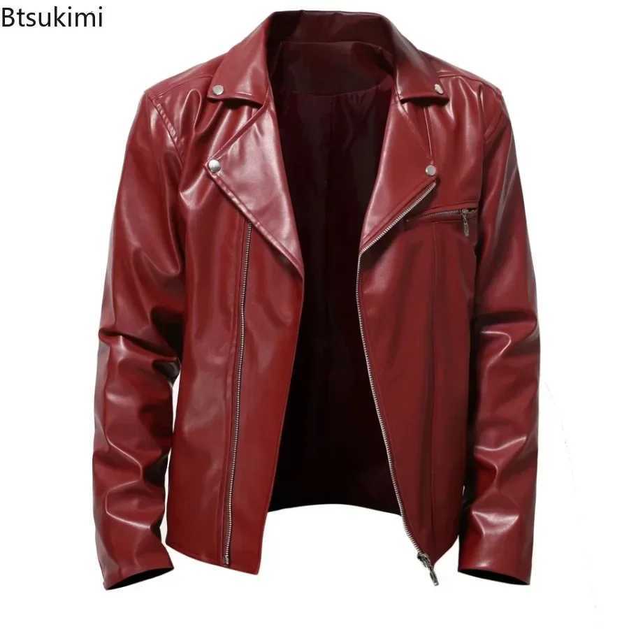 2025 Spring Autumn Mens Streetwear Handsome PU Leather Jacket Trend Hip Hop Motorcycle Faux Leather Jacket for Men Size S5XL W251023