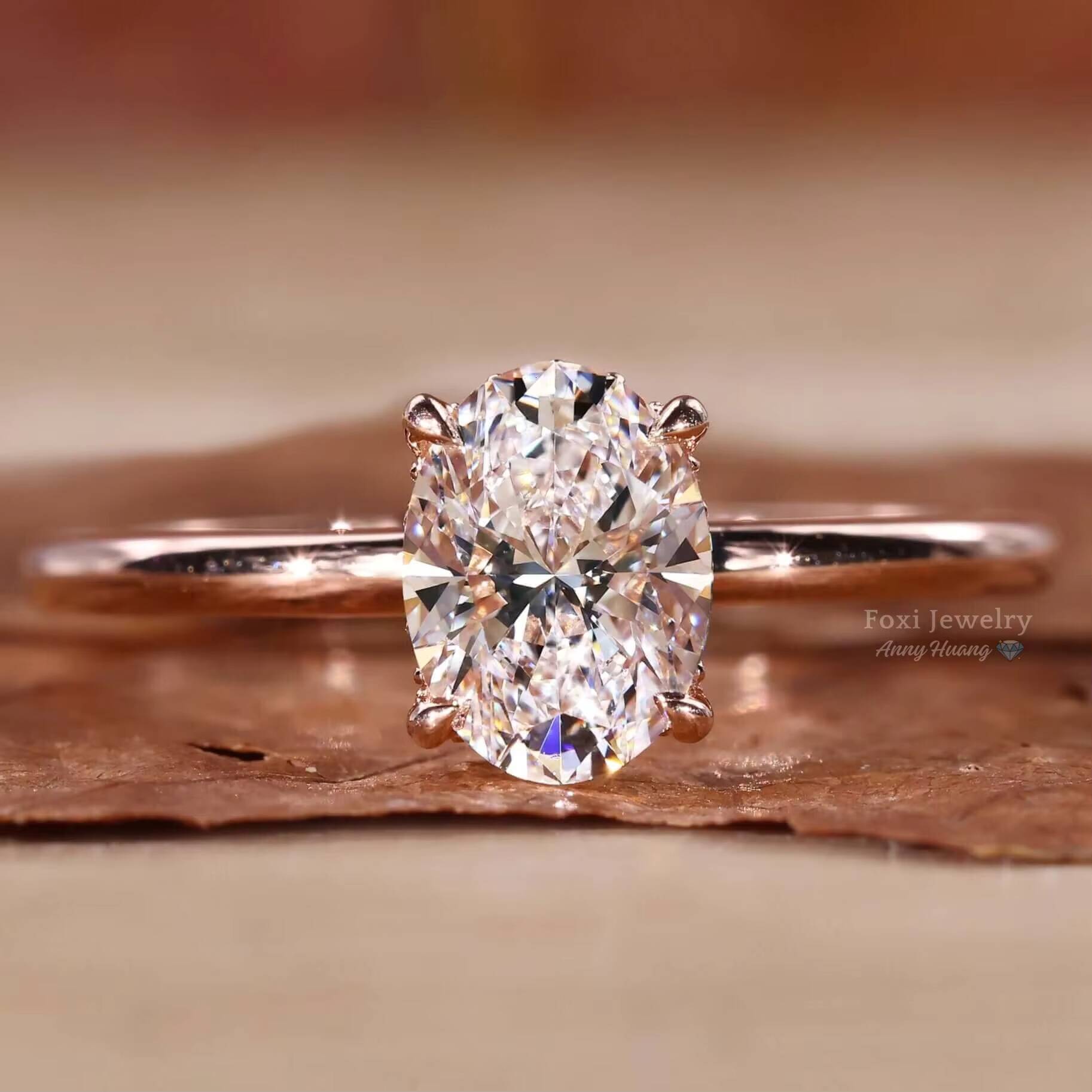 Wholesale 10K 14K 18K Solid Gold Vvs Moissanite Engagement Rings Women 925 Silver Diamond Emerald Radiant Oval Cut Gold Ring