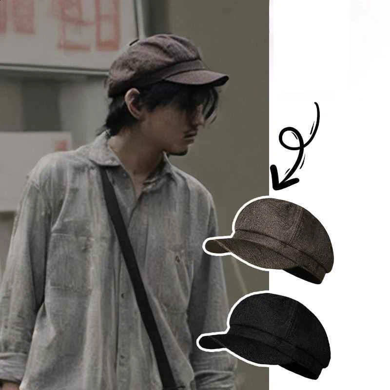 Big Head Plus Size Japanese Vintage Octagonal Beret Hat for Men Lightweight Wool Blend sboy Painter Caps MultiStyle Casual 251021