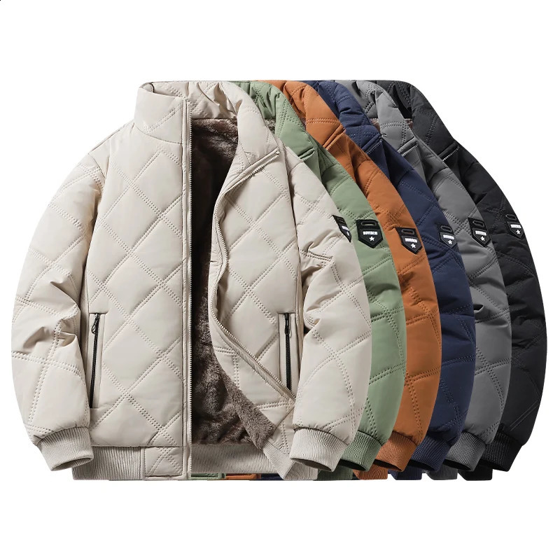Autumn and winter casual jacket mens standup collar windproof clothes trendy light business cotton men 251023