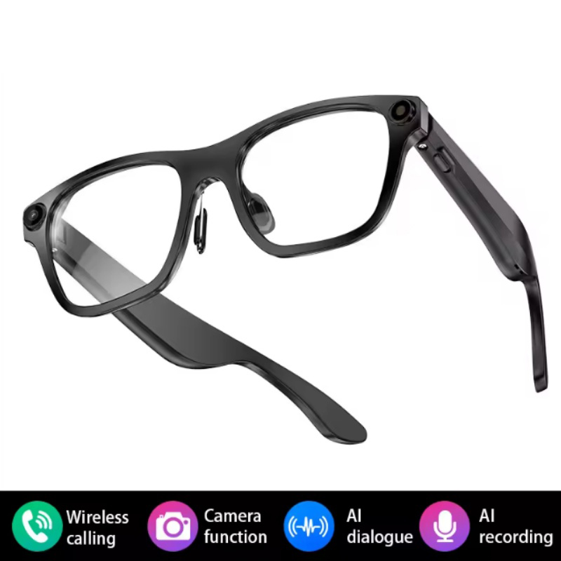 AI Smart Glasses with Camera Video Recording Multifunctional Bluetooth Glasses for Men Women with 26+ Languages Translation ChatGPT for Travel, Business Music Calls