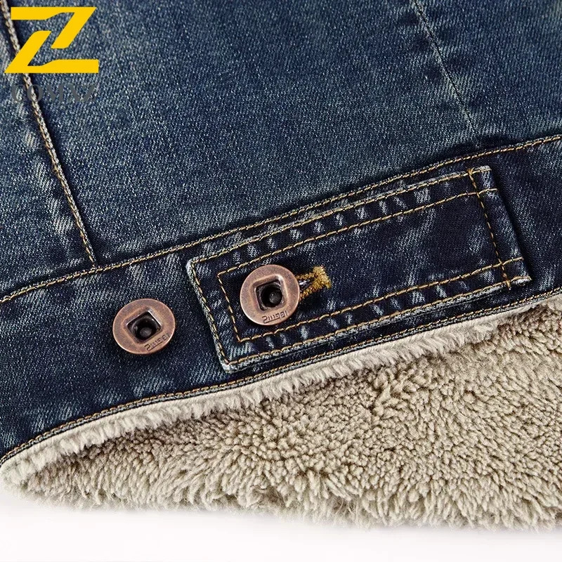 Mens Cotton Clothing Autumn and Winter Casual Loose Padded Thickened Outdoor Camping Lapel Coat Fashion Denim Jacket 251023