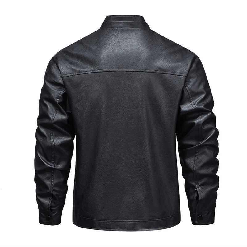 Autumn Thin Velvet Leather Jacket Men 2025 New Coat Mens Top Windproof Leisure Mens Streetwear Zipper Retro Moto Biker jackets W251023