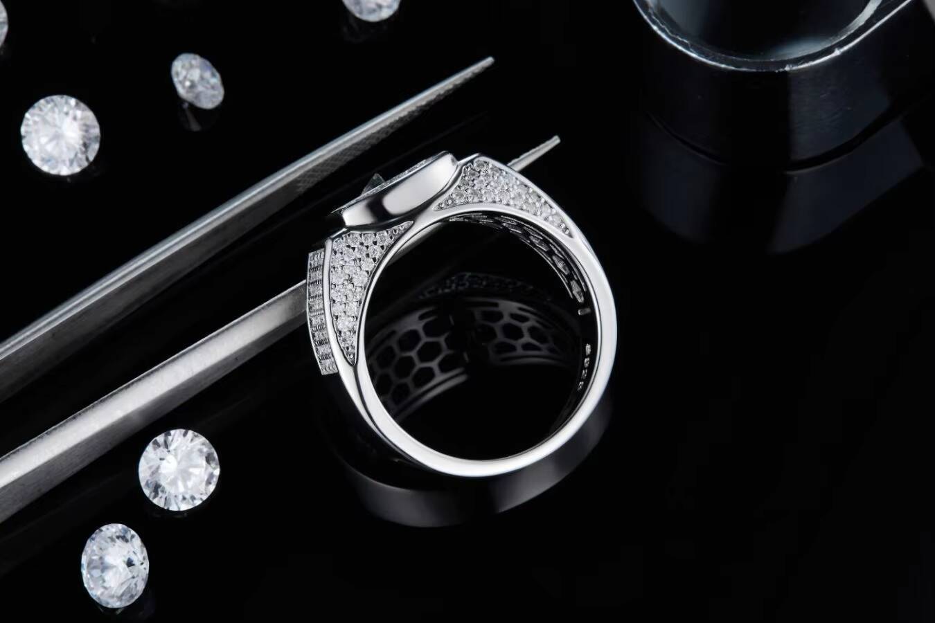 S925 Silver Moissanite Mens Ring for Engagement Wedding Anniversary Everyday Wear Parties Festivals and New Years Events