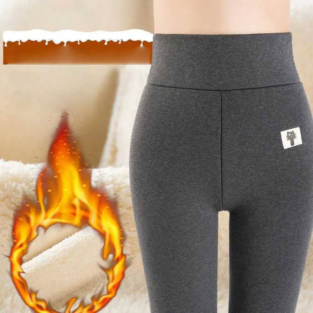 1PC Black Gray Winter Tight High Waist Pants Super Thick Cashmere Leggings Warm Pants S5XL SizeT251023