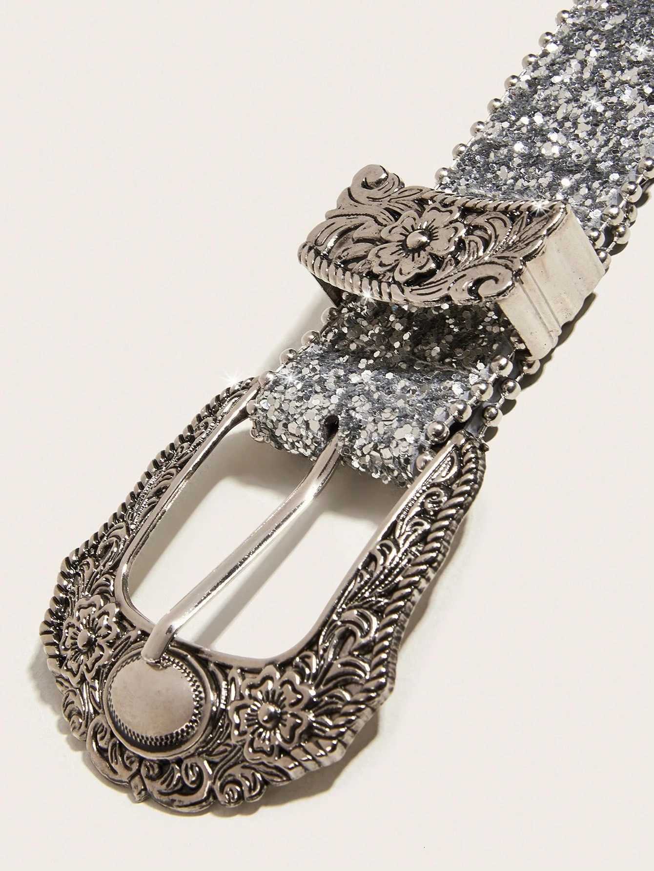 1pc mens silver western style diamond Y2K metal style mens belt for four seasons commuting and allmatch jeans accessoriesXJ251023