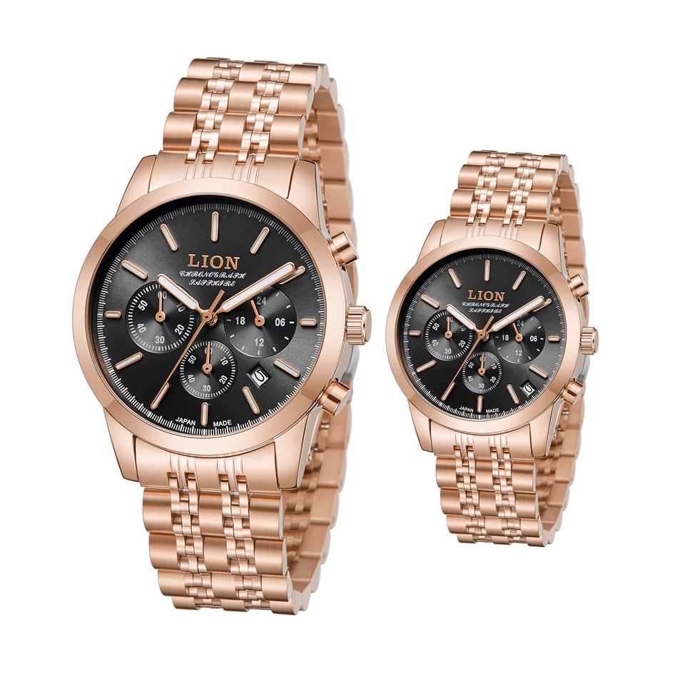 Watch Men's & Womens Designer Luxury Stainless Steel Wristwatch Quartz Chronograph Couple Gift Watch with VD53 Japan Movement