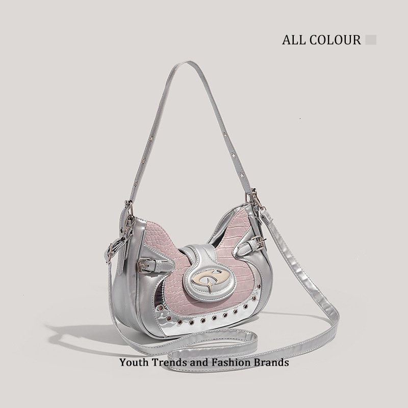 Luxury Brand Designer Bag Millennial Hot Girl Motorcycle Bag For Women 2025 New Niche Design Crocodile Pattern Underarm Bag High-End Single Shoulder C