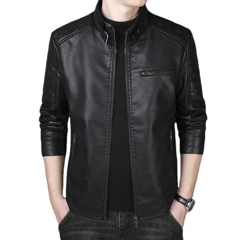 Mens new motorcycle leather jacket zipper slim new fashion men PU leather suede casual coat Coat Leather jacket W251023