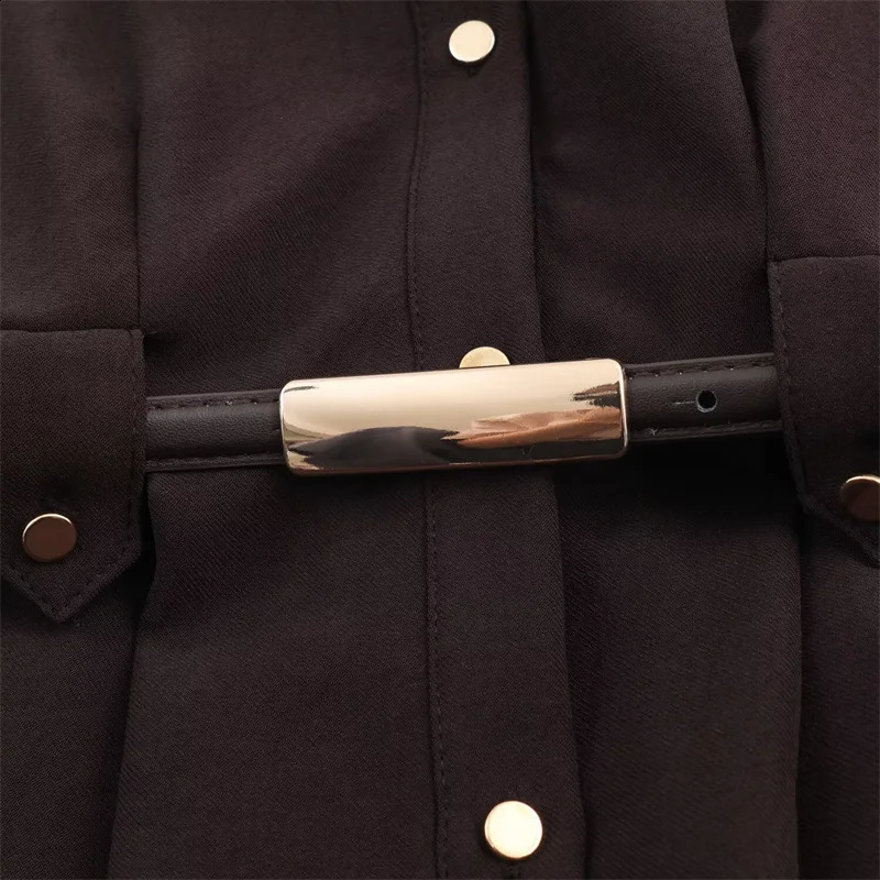 Womens Dress ShirtStyle n with Belt MidLength Skirt Fashion Casual Long 251022