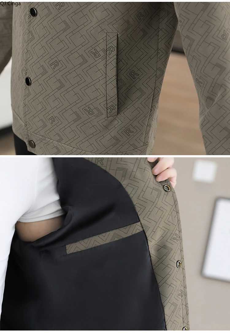 New Fall Mens Lapel LongSleeve Jacket SingleBreasted Black Coat Pockets Are Featured on Both Sides of The ChestAsian Sizes W251023