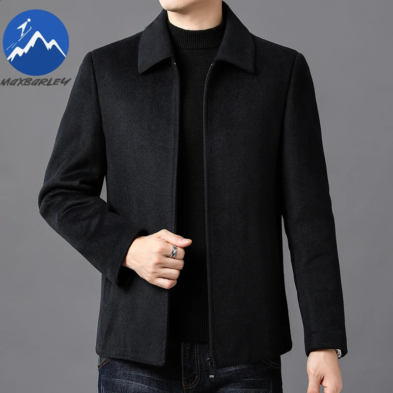 Maxbarley Wool Coat Men High Quality Detachable Down Jacket Lapel Windproof Coats Winter Warm Woolen Blends Overcoat 251023