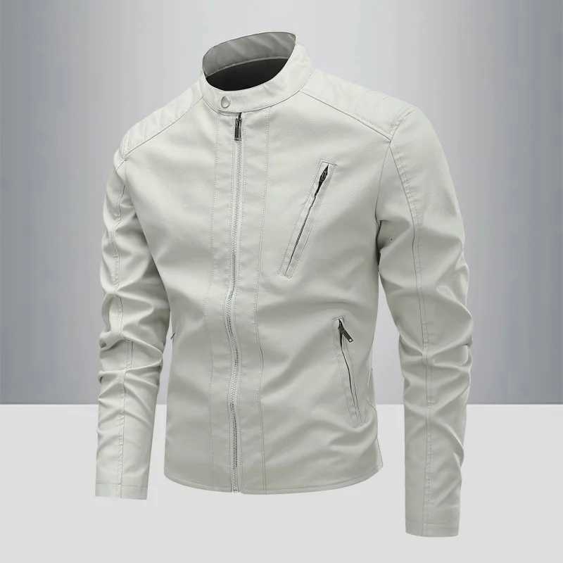 Leather Jacket Mens Casual Trend Brand Slim Fit Handsome Youth Leather Jacket Men Spring Autumn Motorcycle PU Leather Jacket W251023