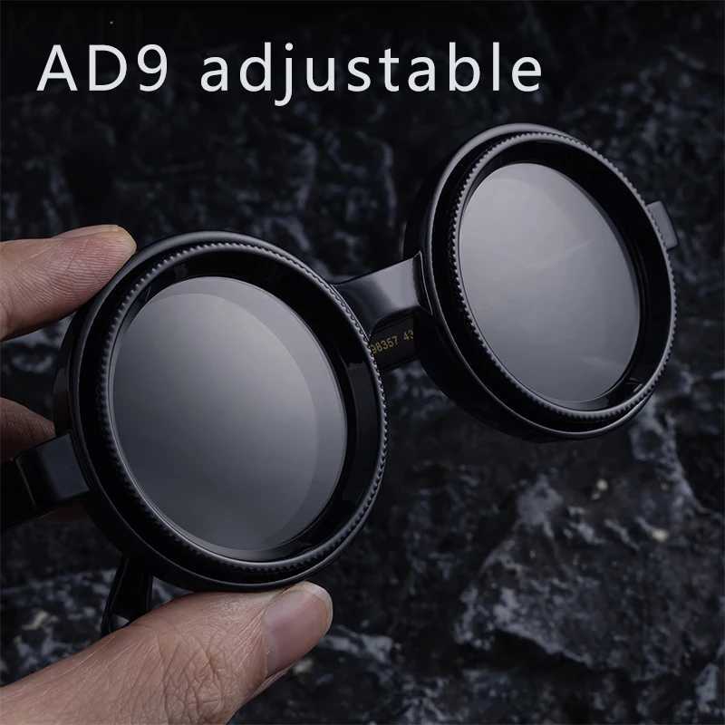 Polarized Small Frame Round Steampunk ND9 Adjustable Dimming Sunglasses Men LightReducing Sun Glasses For Fishing Driving UV400W251023