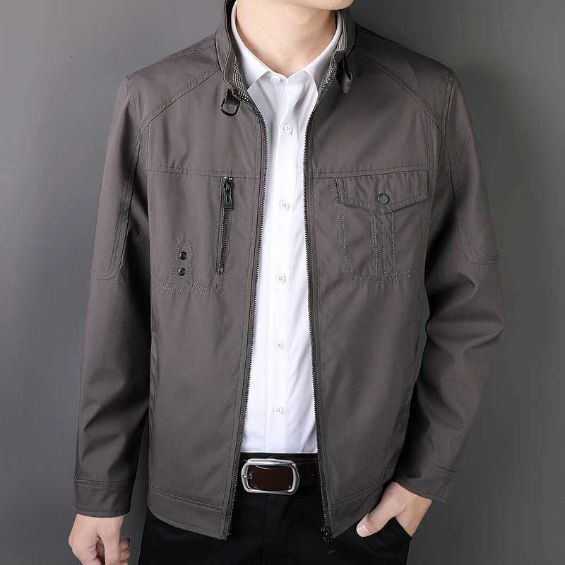 DIMUSI Mens Jackets Spring Autumn Casual Men Slim Fit Business Jacket Man Outwear Stand Collar Windbreaker Coats Clothing W251023