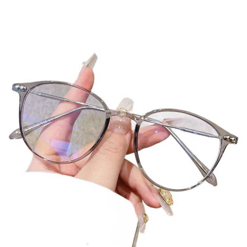 Cold Tea Color Frame for Women and Men, Plain Glasses, Internet Celebrity Style, No-Makeup Artifact Frame, Blue Light Blocking Glasses