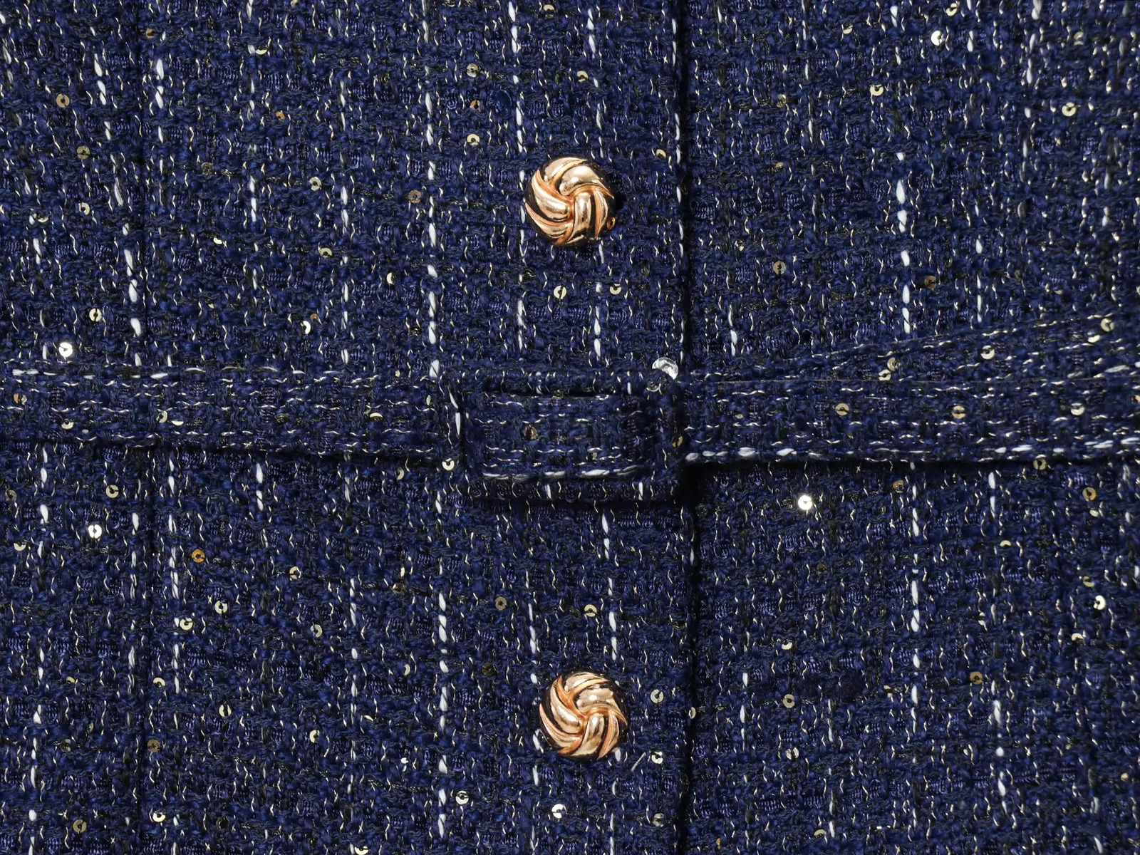 2025 Autumn Products Fashion Temperament Allmatch Gold Button Round Neck Long Sleeve Jacket 251018