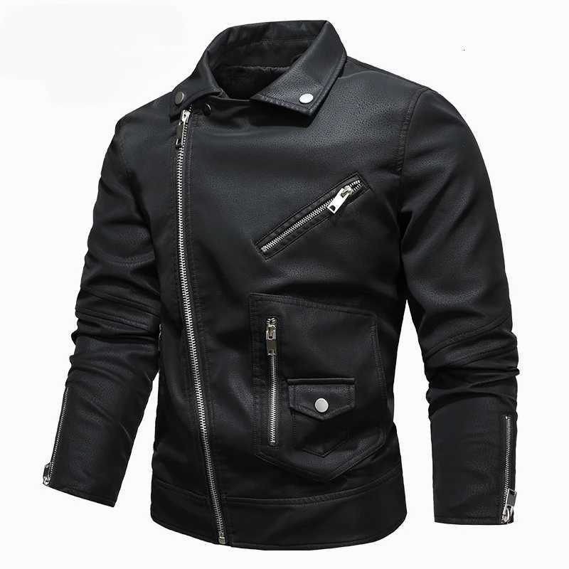 Jacket Men Coat Winter Leather Bomber Genuine Casual Brown Jackets Coats Faux Leather Vintage Black Biker Jacket Men Windproof W251023
