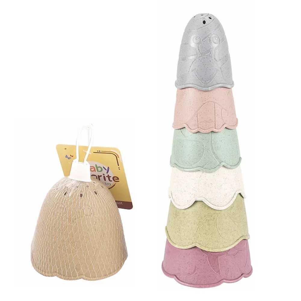 Baby Bath Toys Stacking Boat Toys Colorful Early Education Intelligence Gift Boatshaped Stacked Cup Folding Tower Baby Toy J251023