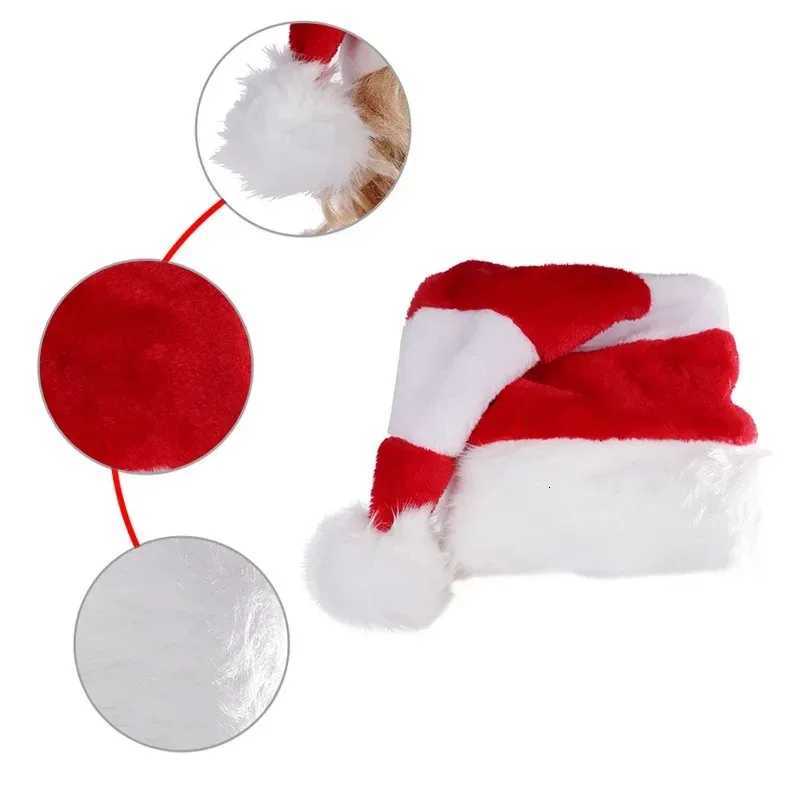 Christmas Hat for New Year Snowman Elk Golden Velvet Red and White Striped Christmas Decorations Adt VersionW251023