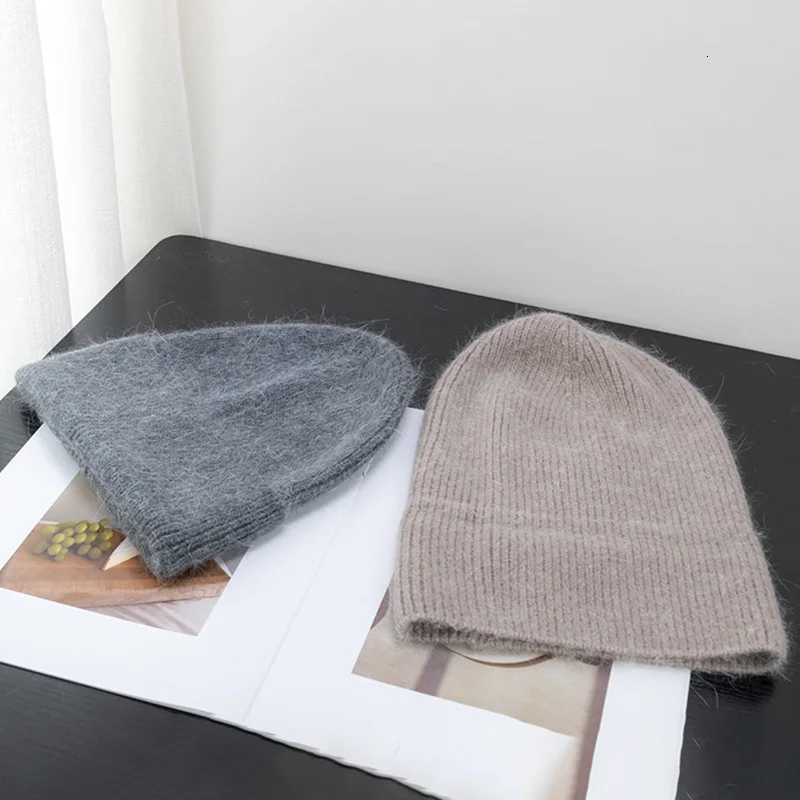 New Winter Korean Version Candy Color Rabbit Fur Fashion Simp Baotou Hat Wens Plush Thermal Knit Hat Cold Hat Plover HatW251023
