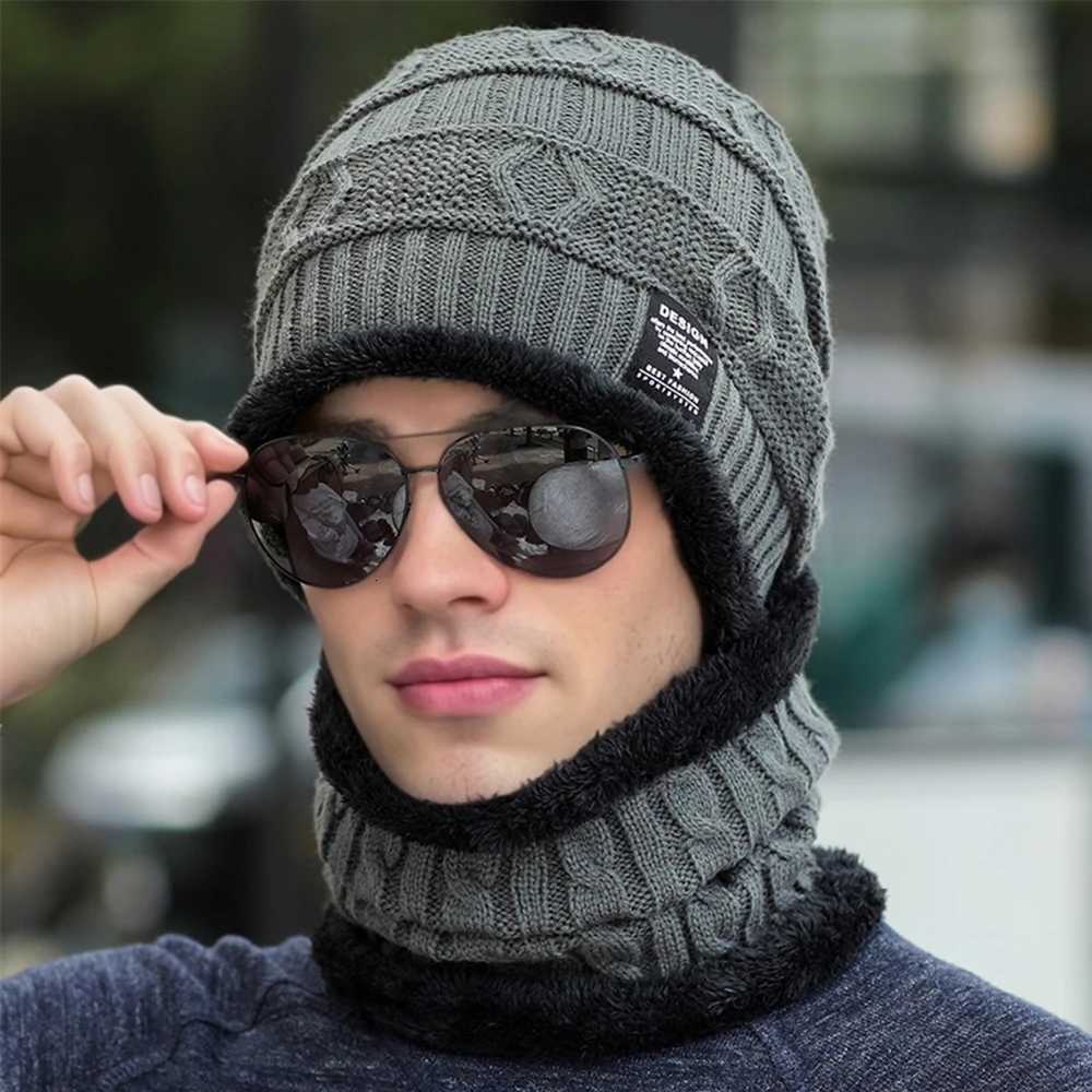 New Sty Unisex Plush Li Winter Hat Thicken Warm Knitted Suit Set Soft Stretch Winter Hats For MenWen isure BeanieW251023