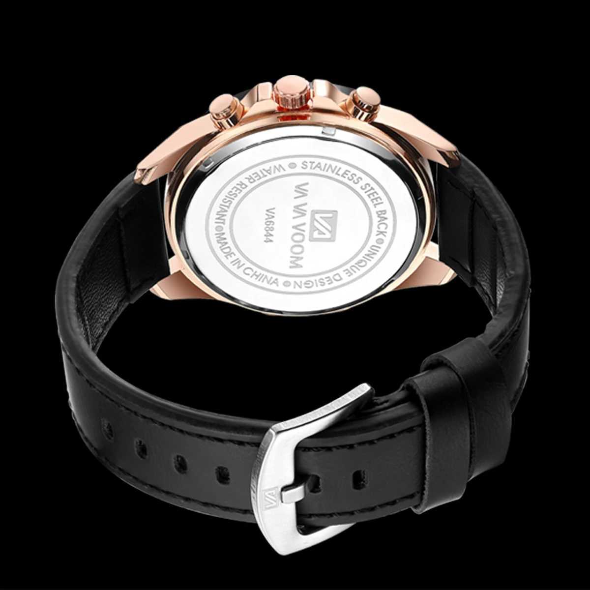 Black Leather Watch Top Brand Motorsport Series 46mm Large Military Style Quartz Movement Decorative Calendar Watch reloj hombreL251023