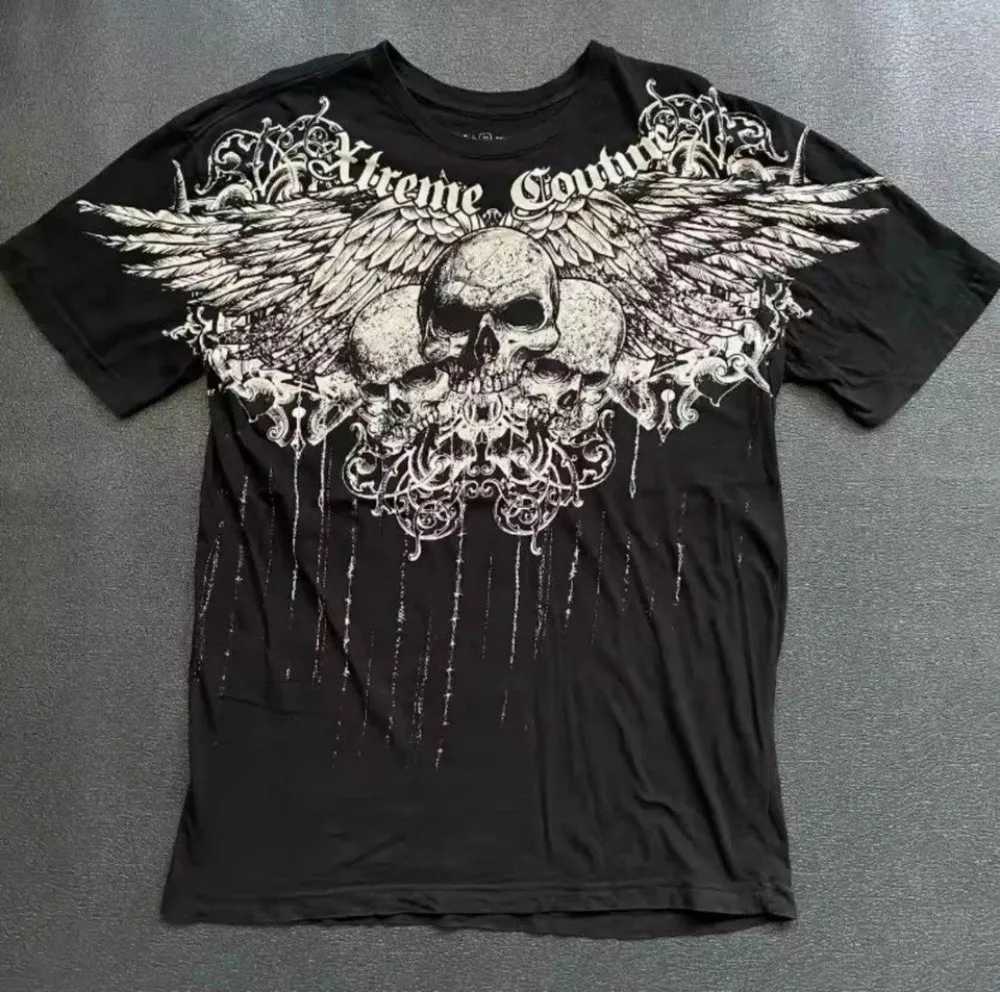 European and American mens summer fashion skull letter print comfortable and breathable round neck Tshirt outdoor street topXJ251023