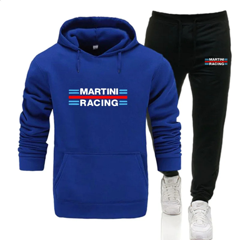 Martini Racing Hoodie Suit Mens Fashion Pants Casual Jogging Sports Wear Sweatshirt Autumn Winter 251023