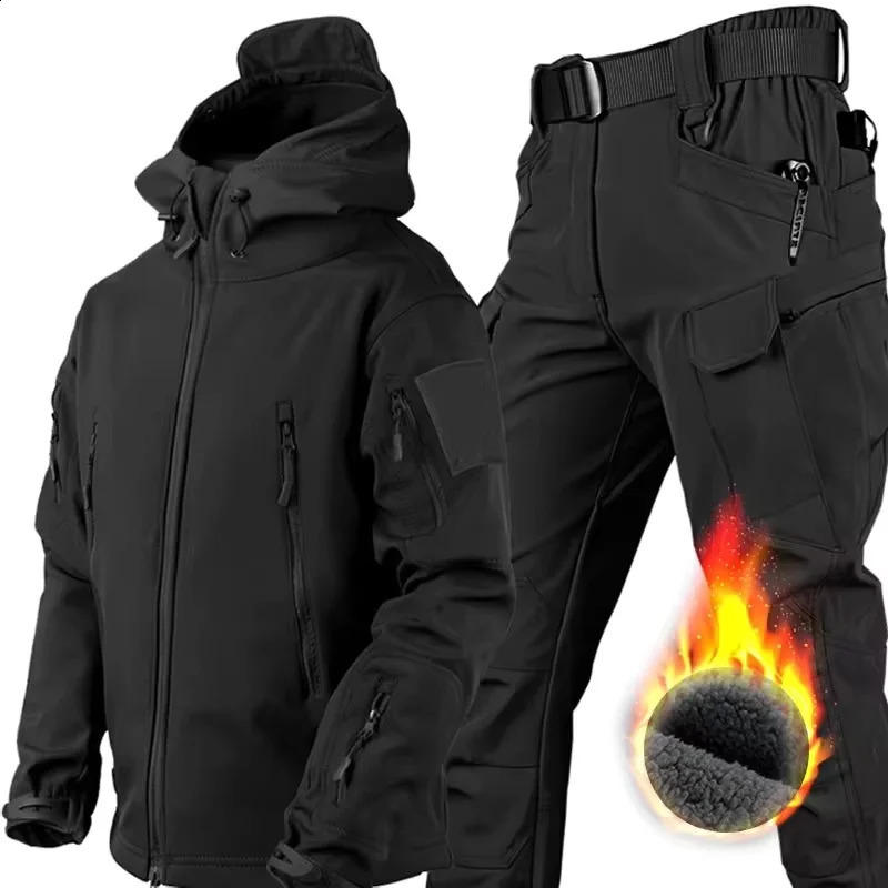 Winter autumn fleece warm waterproof suit mens jacket tactical outdoor hiking fishing camping sportswear 251021